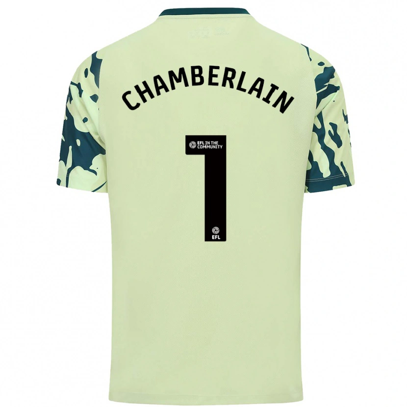Danxen Enfant Maillot Ceryn Chamberlain #1 Vert Foncé Tenues Extérieur 2025/26 T-Shirt