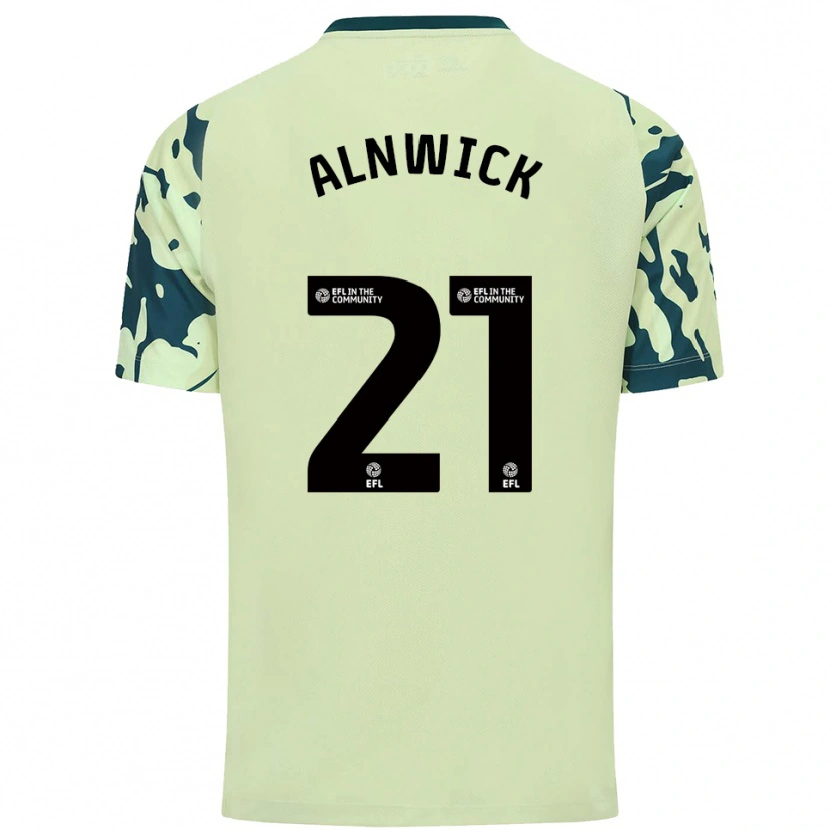 Danxen Enfant Maillot Jak Alnwick #21 Vert Foncé Tenues Extérieur 2025/26 T-Shirt