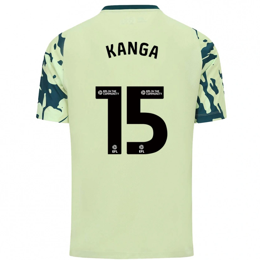 Danxen Enfant Maillot Wilfried Kanga #15 Vert Foncé Tenues Extérieur 2025/26 T-Shirt