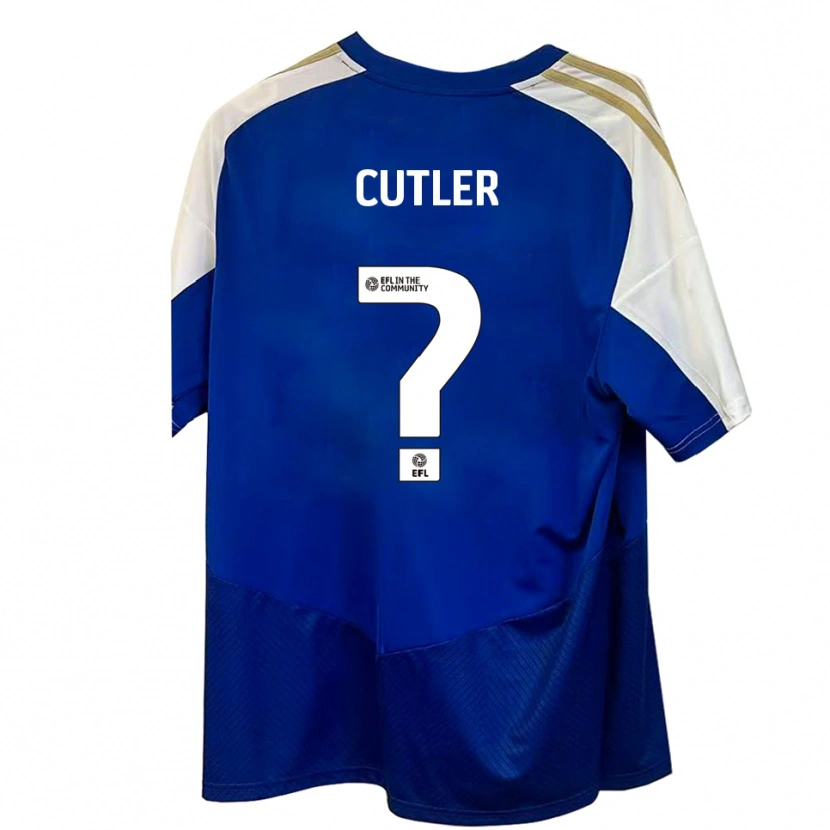 Danxen Enfant Maillot Theo Cutler #0 Bleu Blanc Or Tenues Extérieur 2025/26 T-Shirt