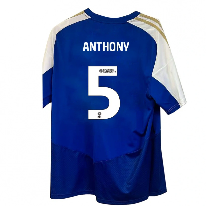 Danxen Enfant Maillot Jack Anthony #5 Bleu Blanc Or Tenues Extérieur 2025/26 T-Shirt