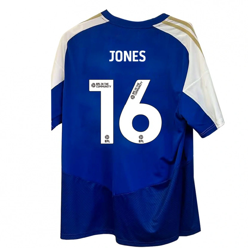 Danxen Enfant Maillot Patrick Jones #16 Bleu Blanc Or Tenues Extérieur 2025/26 T-Shirt