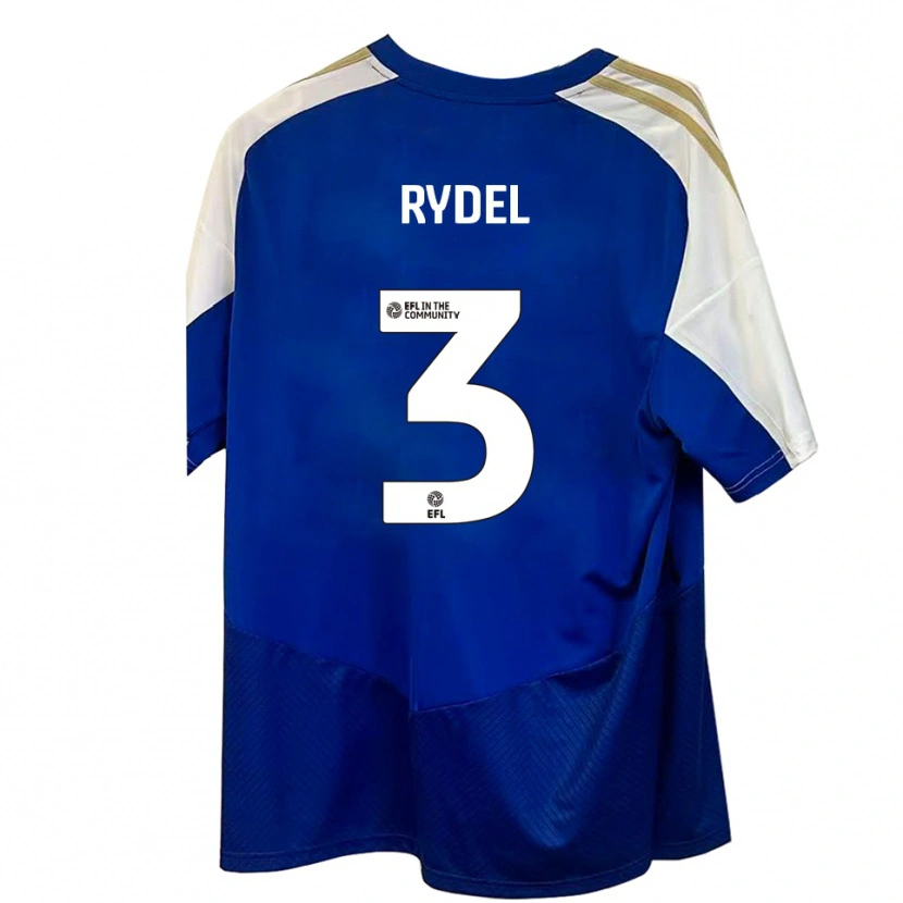 Danxen Enfant Maillot Ryan Rydel #3 Bleu Blanc Or Tenues Extérieur 2025/26 T-Shirt