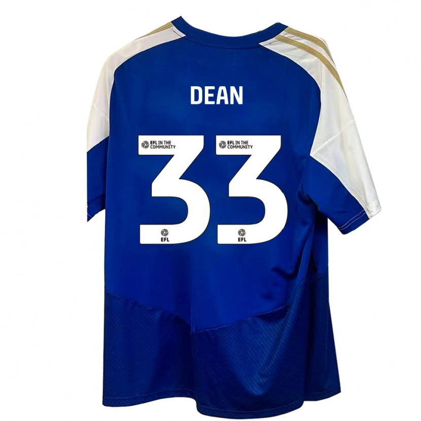 Danxen Enfant Maillot Tom Dean #33 Bleu Blanc Or Tenues Extérieur 2025/26 T-Shirt
