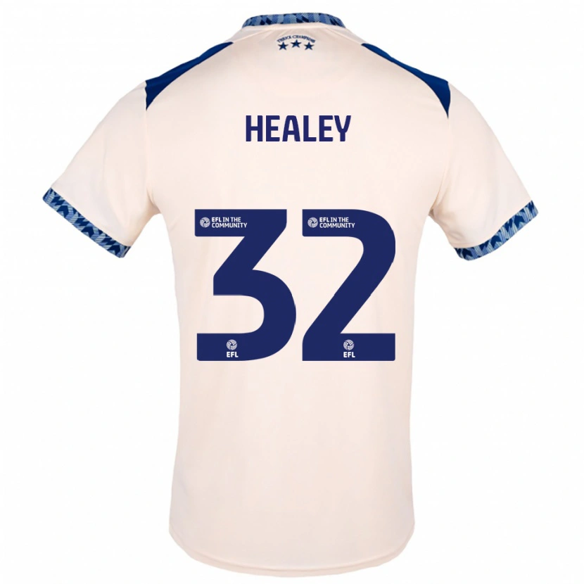 Danxen Enfant Maillot Rhys Healey #32 Blanc Cassé Marine Tenues Extérieur 2025/26 T-Shirt