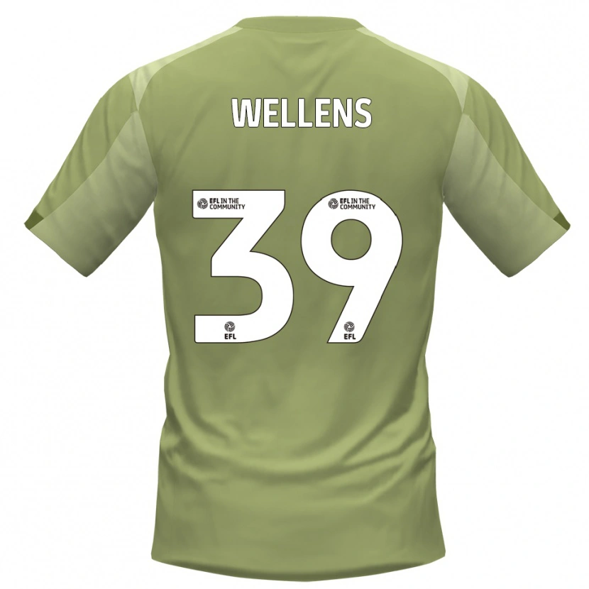 Danxen Enfant Maillot Alfie Wellens #39 Sauge Champagne Tenues Extérieur 2025/26 T-Shirt