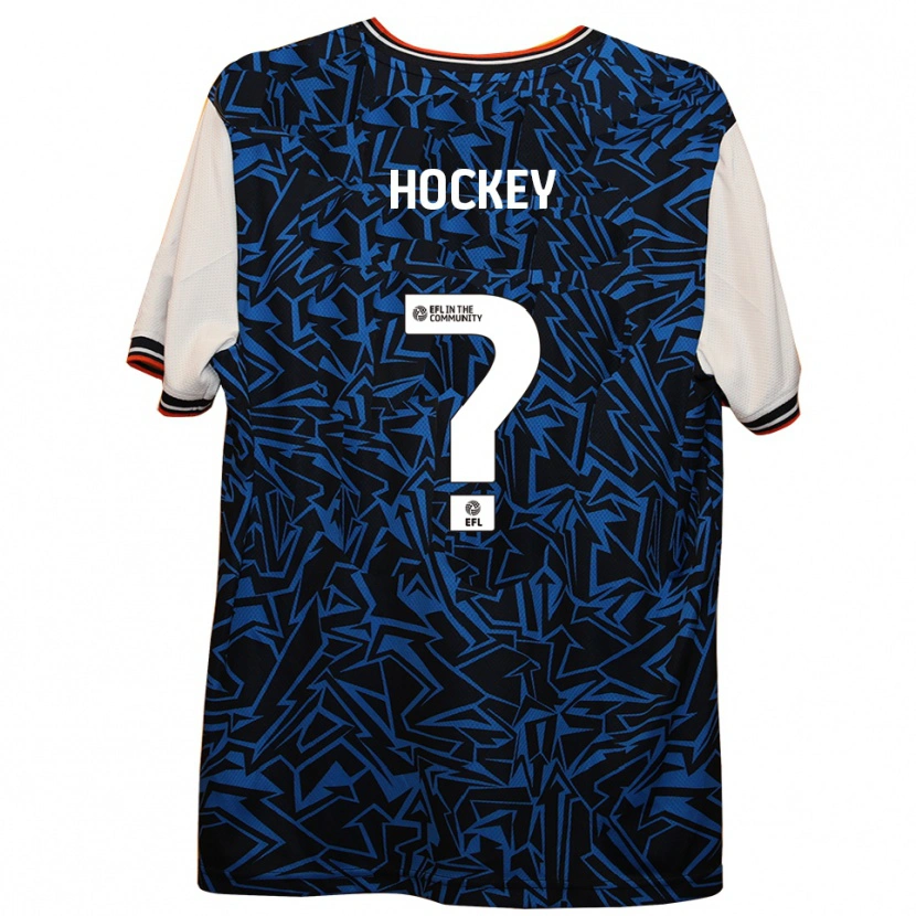 Danxen Enfant Maillot Cai Hockey #0 Bleu Noir Blanc Tenues Extérieur 2025/26 T-Shirt