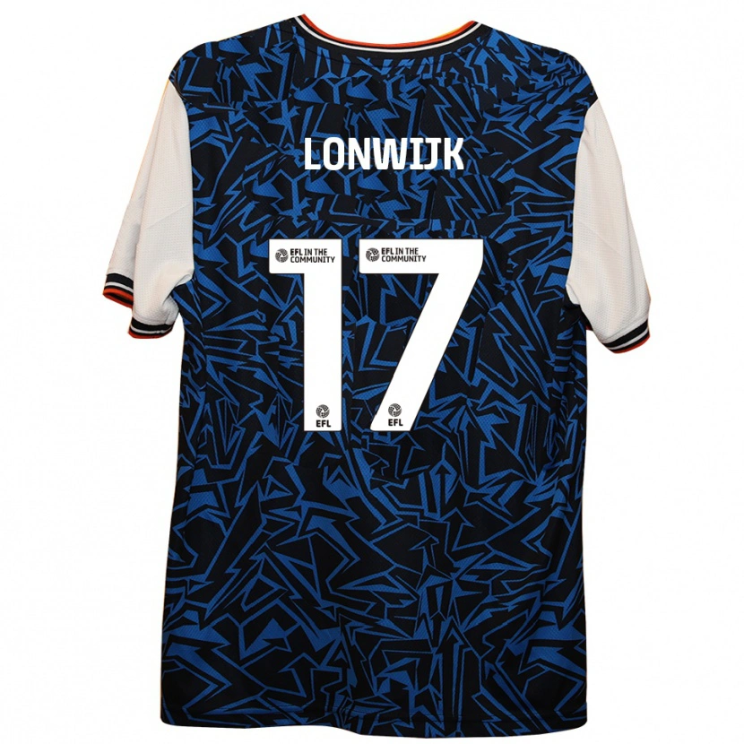 Danxen Enfant Maillot Nigel Lonwijk #17 Bleu Noir Blanc Tenues Extérieur 2025/26 T-Shirt