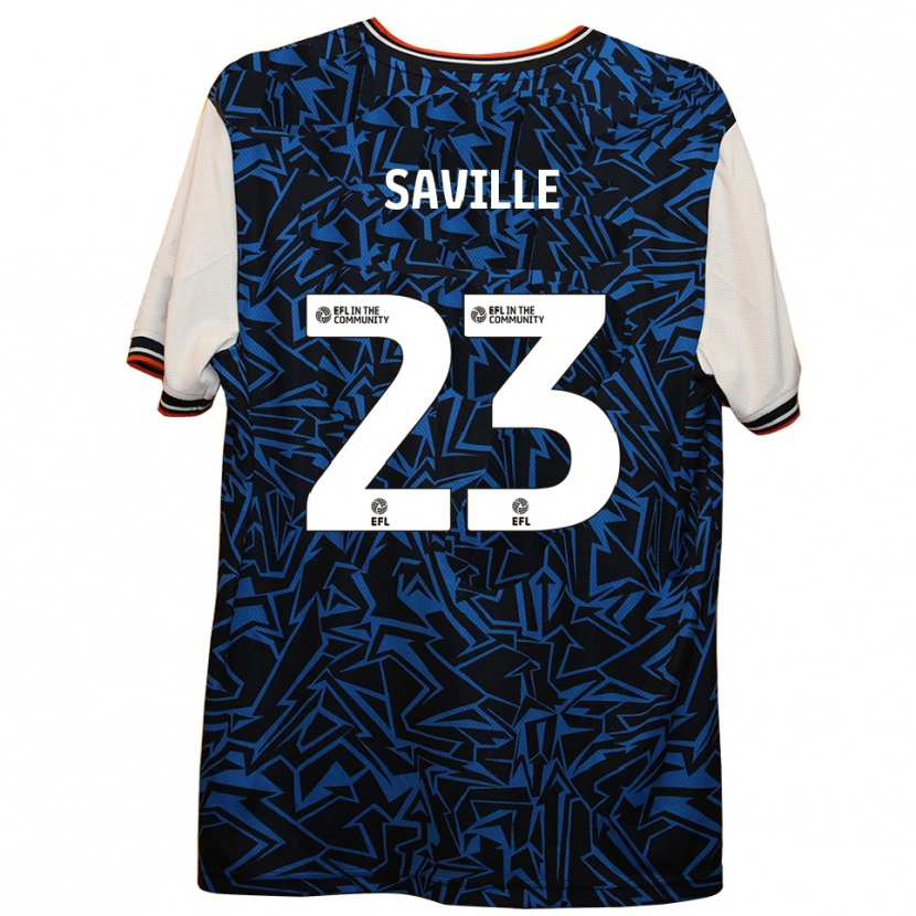 Danxen Enfant Maillot George Saville #23 Bleu Noir Blanc Tenues Extérieur 2025/26 T-Shirt