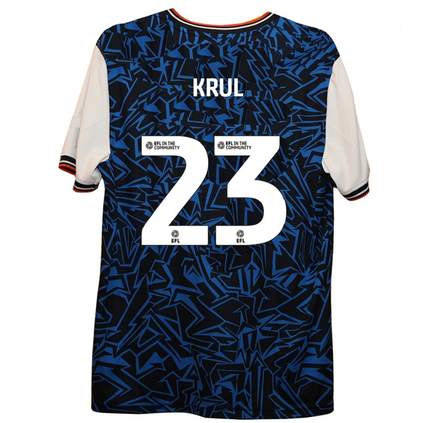 Danxen Enfant Maillot Tim Krul #23 Bleu Noir Blanc Tenues Extérieur 2025/26 T-Shirt