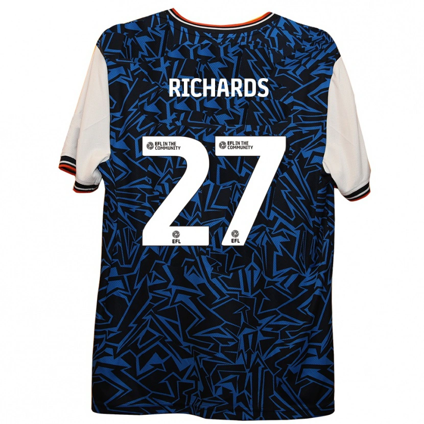 Danxen Enfant Maillot Jake Richards #27 Bleu Noir Blanc Tenues Extérieur 2025/26 T-Shirt