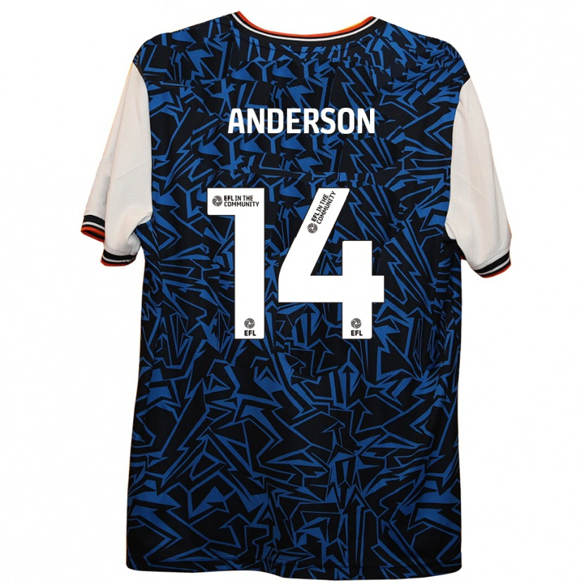 Danxen Enfant Maillot Sam Anderson #14 Bleu Noir Blanc Tenues Extérieur 2025/26 T-Shirt