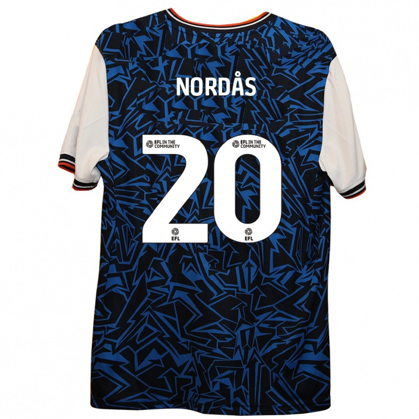 Danxen Enfant Maillot Lasse Nordås #20 Bleu Noir Blanc Tenues Extérieur 2025/26 T-Shirt
