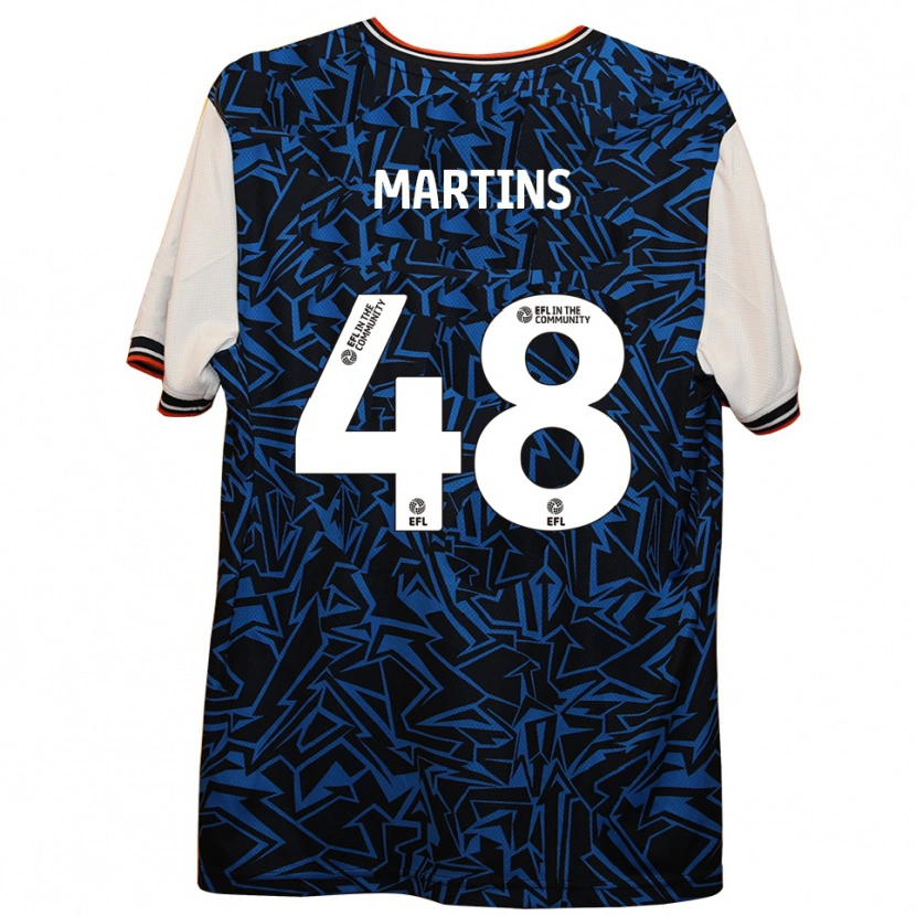 Danxen Enfant Maillot Dominic Dos Santos Martins #48 Bleu Noir Blanc Tenues Extérieur 2025/26 T-Shirt