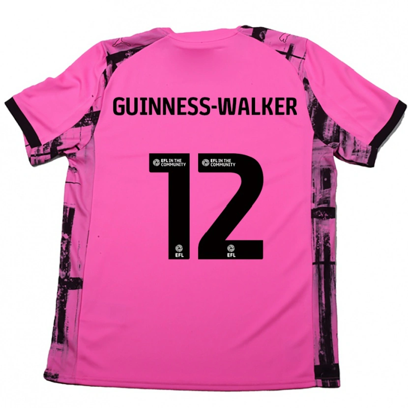 Danxen Enfant Maillot Nesta Guinness-Walker #12 Rose Rouge Noir Tenues Extérieur 2025/26 T-Shirt