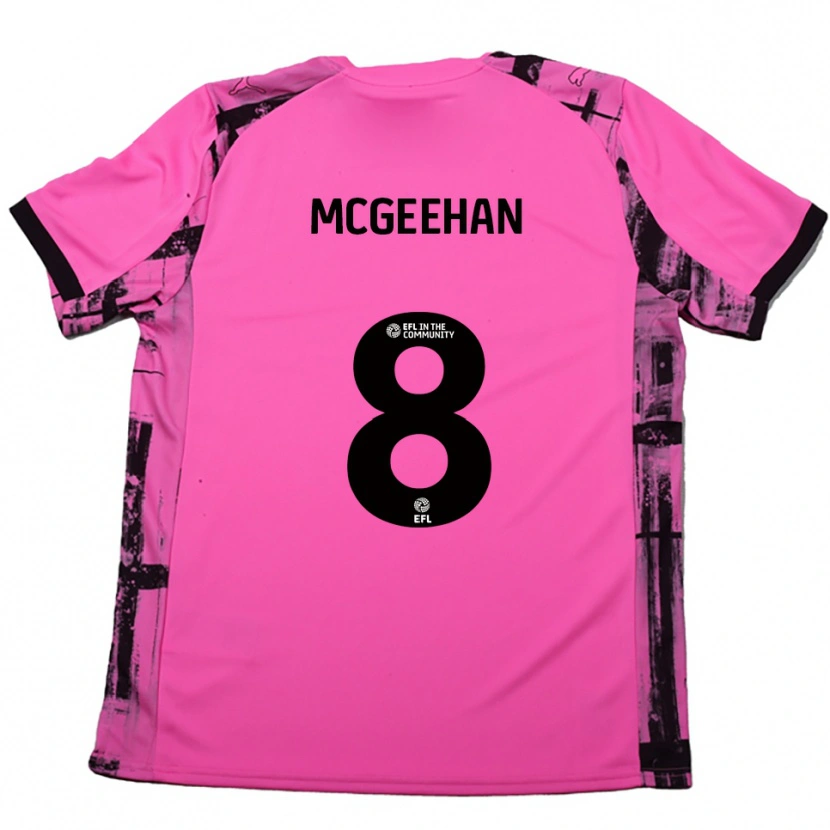 Danxen Enfant Maillot Cameron Mcgeehan #8 Rose Rouge Noir Tenues Extérieur 2025/26 T-Shirt