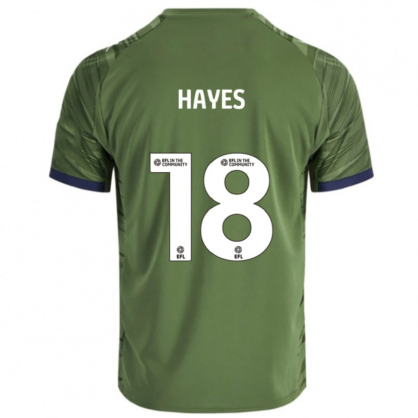 Danxen Enfant Maillot Cian Hayes #18 Vert Blanc Tenues Extérieur 2025/26 T-Shirt