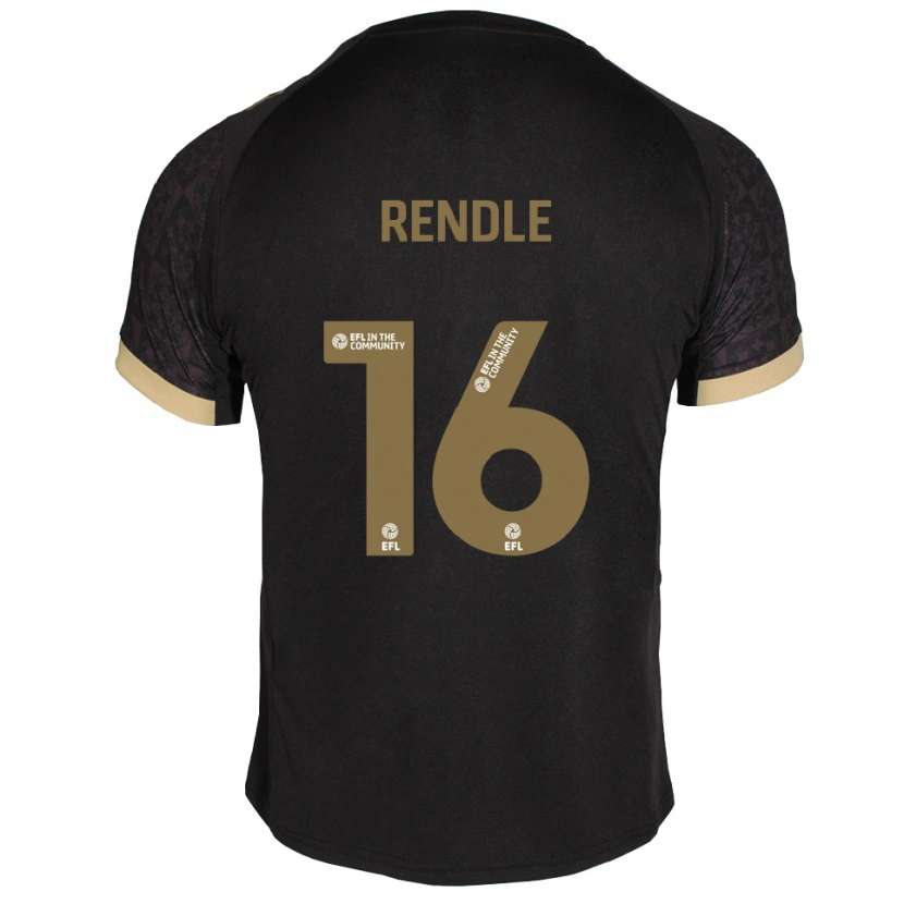 Danxen Enfant Maillot Jared Rendle #16 Noir Or Tenues Extérieur 2025/26 T-Shirt