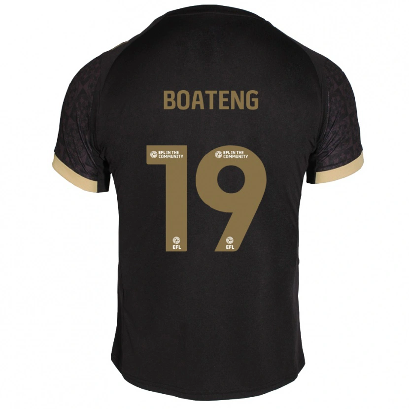 Danxen Enfant Maillot Malachi Boateng #19 Noir Or Tenues Extérieur 2025/26 T-Shirt