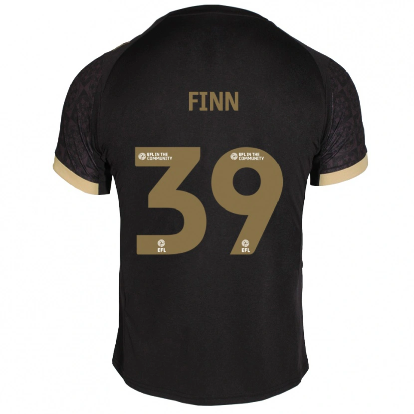 Danxen Enfant Maillot Tegan Finn #39 Noir Or Tenues Extérieur 2025/26 T-Shirt