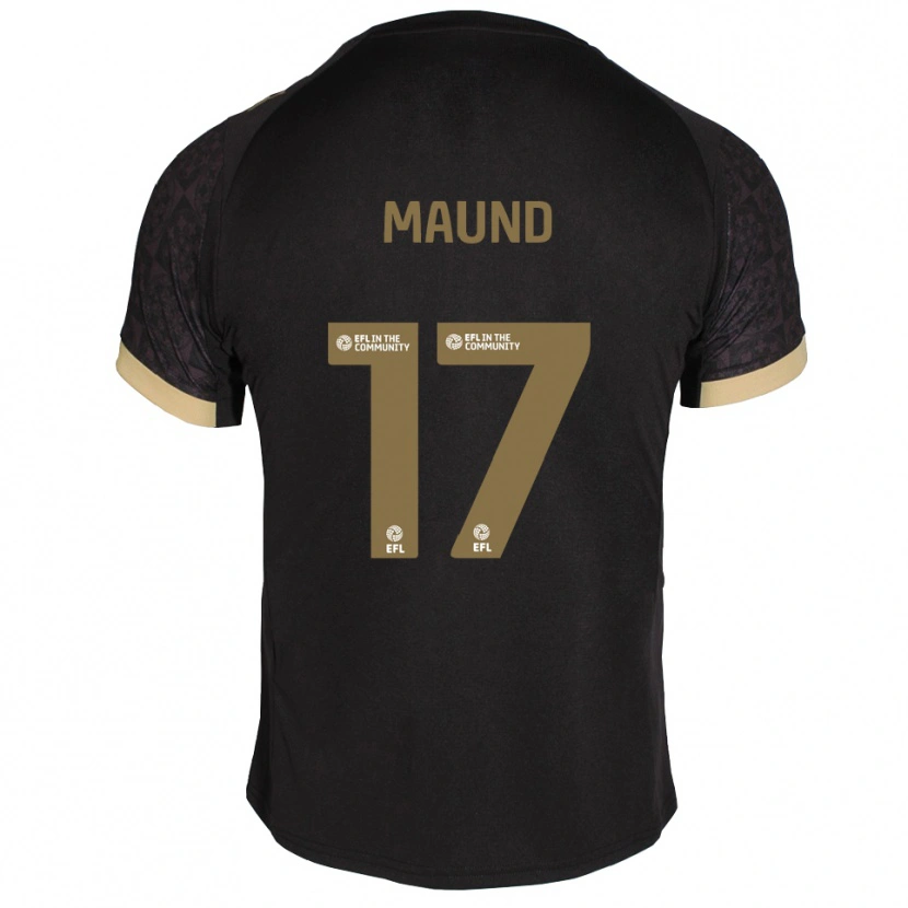 Danxen Enfant Maillot Frankie Maund #17 Noir Or Tenues Extérieur 2025/26 T-Shirt