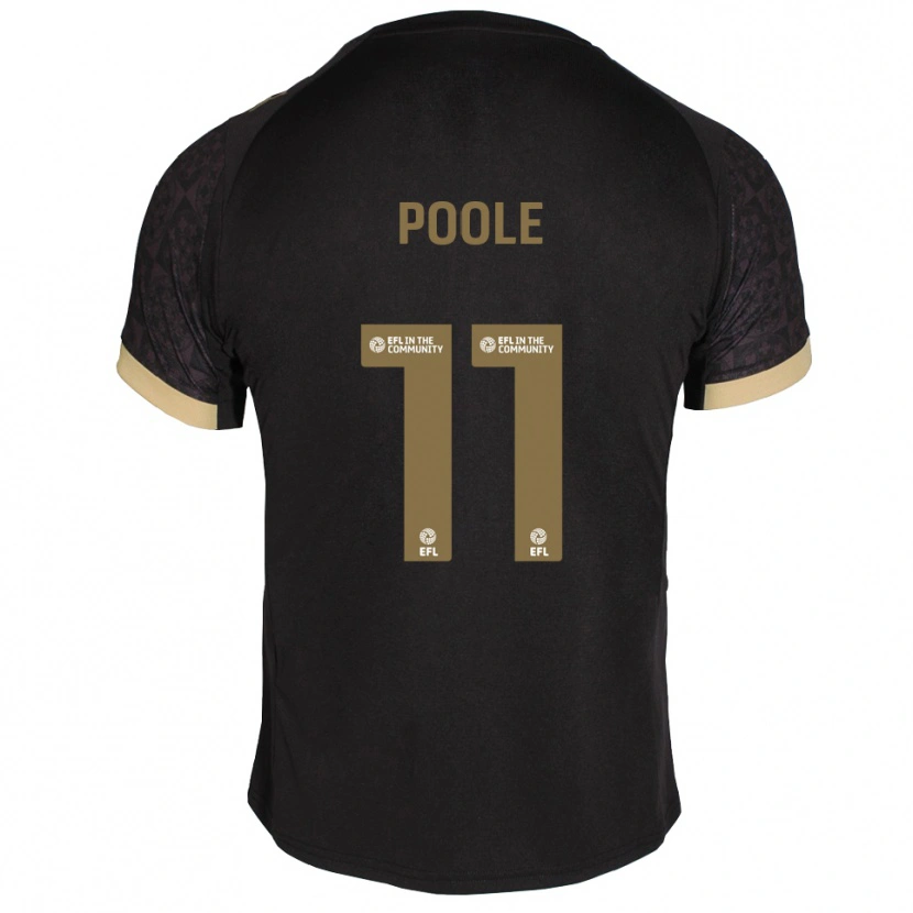 Danxen Enfant Maillot Fletcher Poole #11 Noir Or Tenues Extérieur 2025/26 T-Shirt