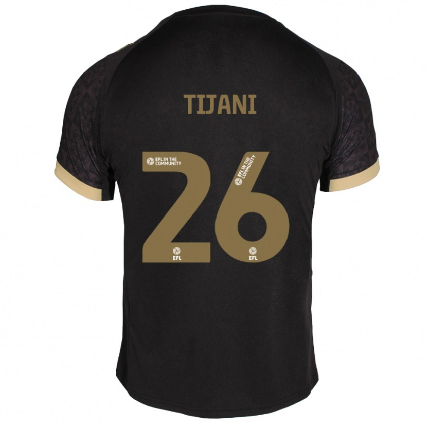 Danxen Enfant Maillot Muhamed Tijani #26 Noir Or Tenues Extérieur 2025/26 T-Shirt