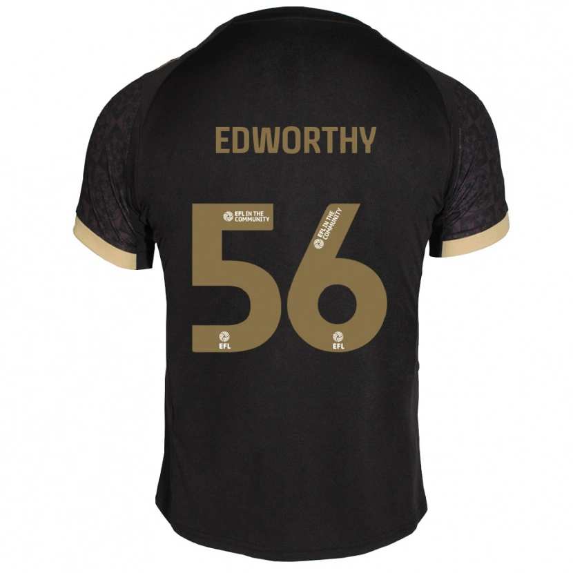 Danxen Enfant Maillot Kieran Edworthy #56 Noir Or Tenues Extérieur 2025/26 T-Shirt