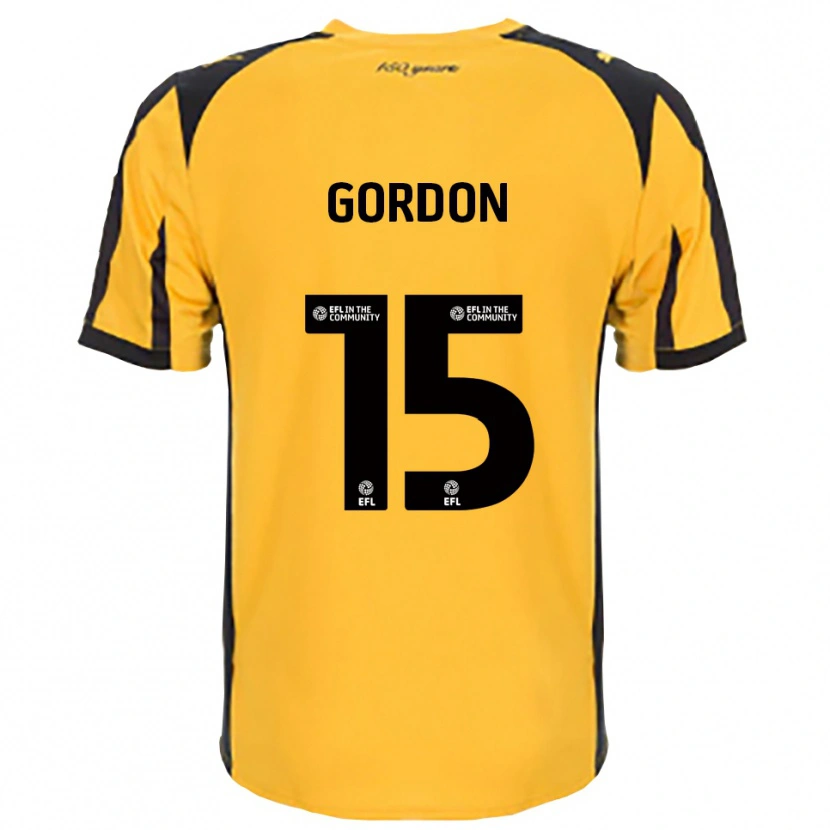Danxen Enfant Maillot Liam Gordon #15 Orange Noir Tenues Extérieur 2025/26 T-Shirt