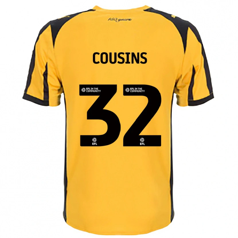 Danxen Enfant Maillot Logan Cousins #32 Orange Noir Tenues Extérieur 2025/26 T-Shirt