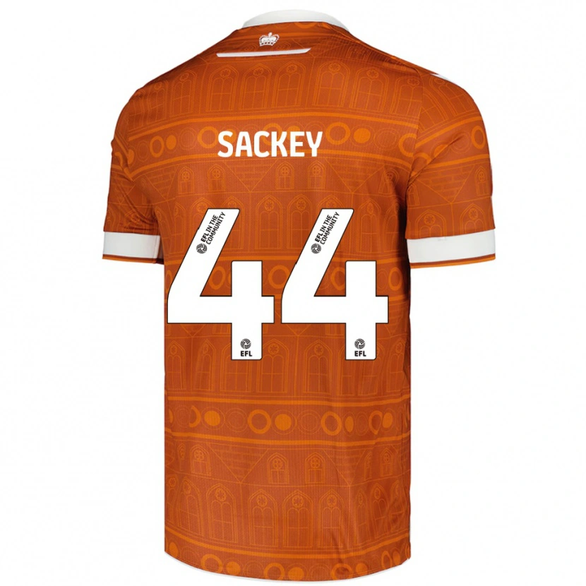 Danxen Enfant Maillot Tyler Sackey #44 Orange Blanc Tenues Extérieur 2025/26 T-Shirt