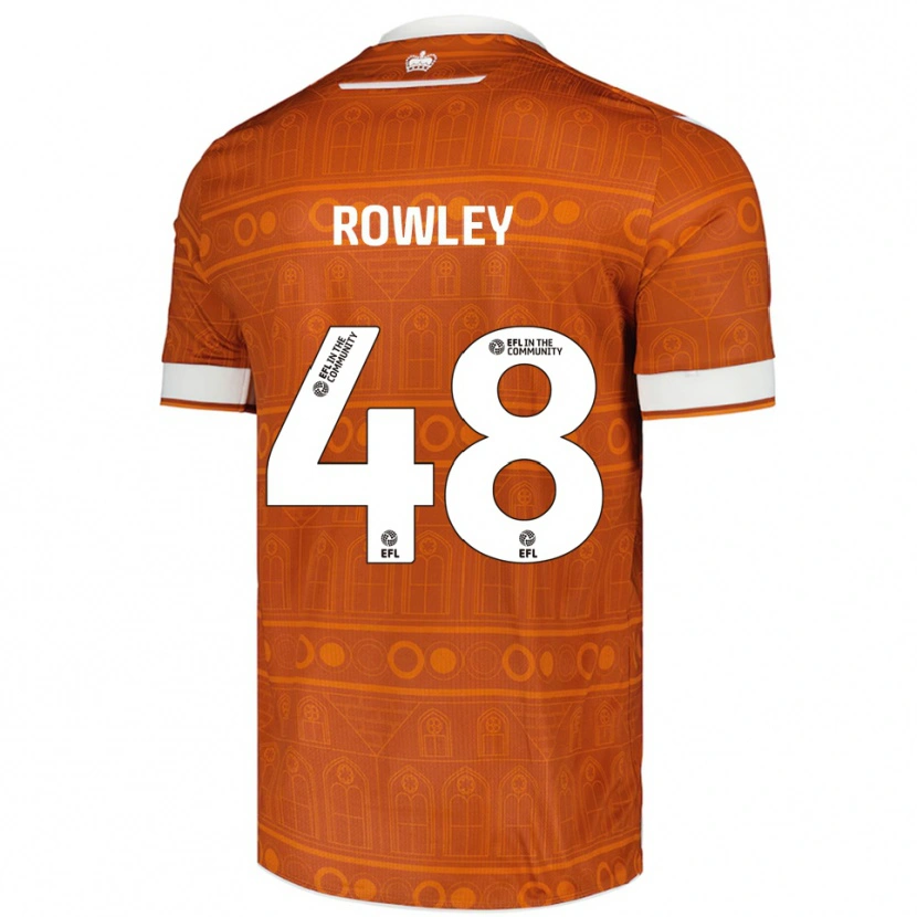 Danxen Enfant Maillot Matthew Rowley #48 Orange Blanc Tenues Extérieur 2025/26 T-Shirt