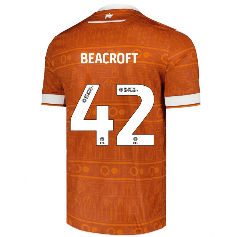 Danxen Enfant Maillot Boyd Beacroft #42 Orange Blanc Tenues Extérieur 2025/26 T-Shirt
