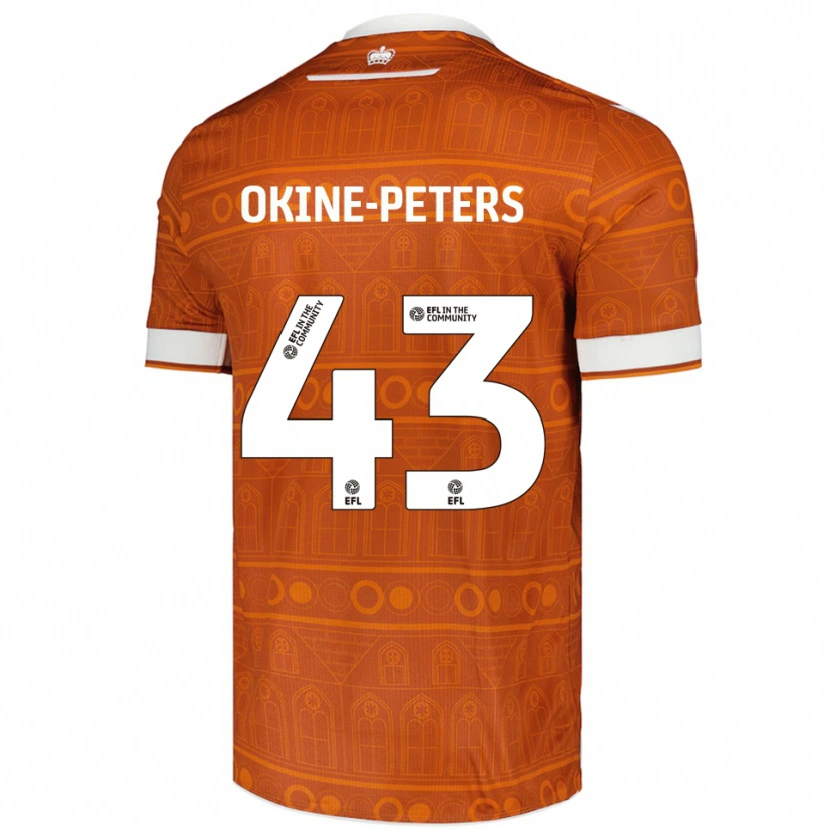 Danxen Enfant Maillot Jeremiah Okine-Peters #43 Orange Blanc Tenues Extérieur 2025/26 T-Shirt