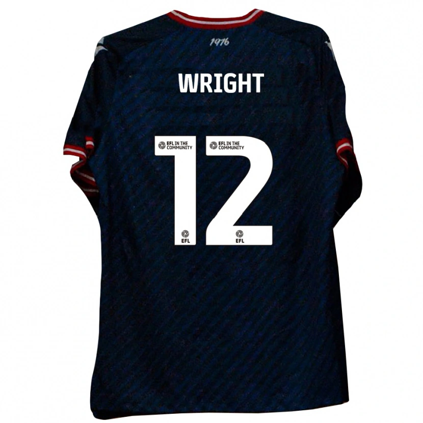 Danxen Enfant Maillot Eddie Wright #12 Marine Rouge Tenues Extérieur 2025/26 T-Shirt