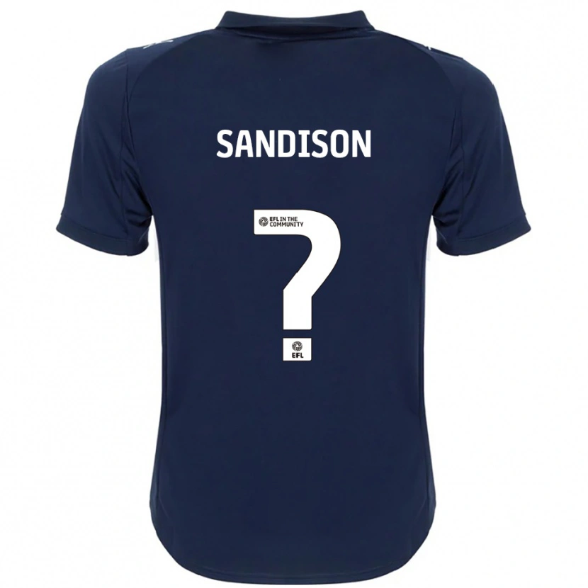 Danxen Enfant Maillot Nathan Sandison #0 Marine Blanc Tenues Extérieur 2025/26 T-Shirt