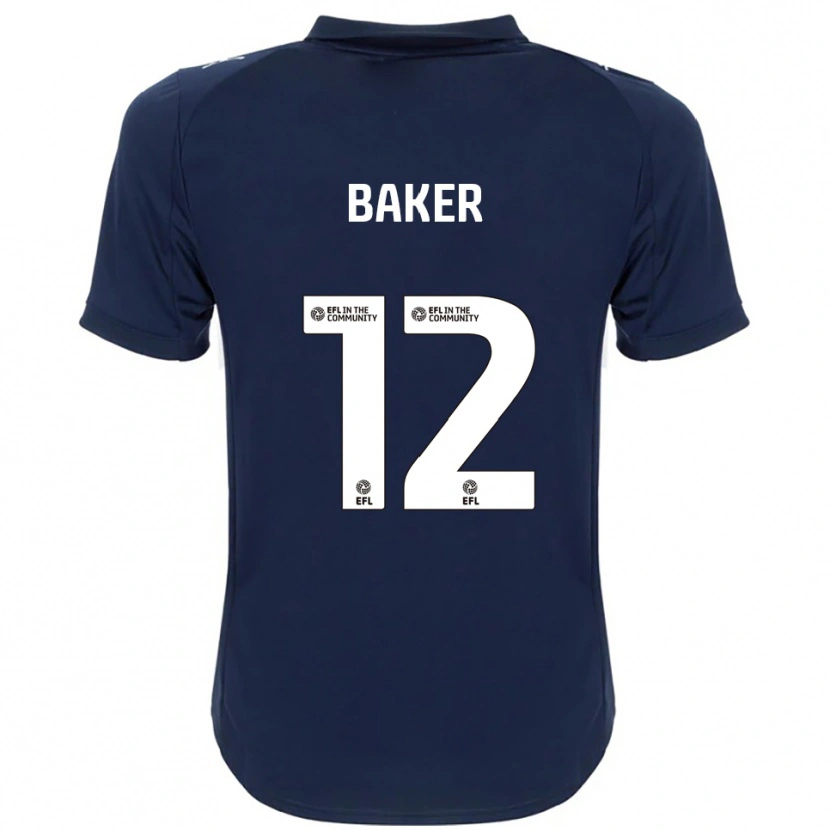Danxen Enfant Maillot Tegen Baker #12 Marine Blanc Tenues Extérieur 2025/26 T-Shirt