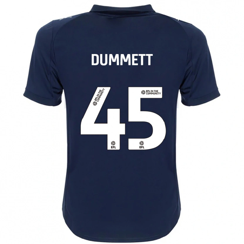 Danxen Enfant Maillot Paul Dummett #45 Marine Blanc Tenues Extérieur 2025/26 T-Shirt