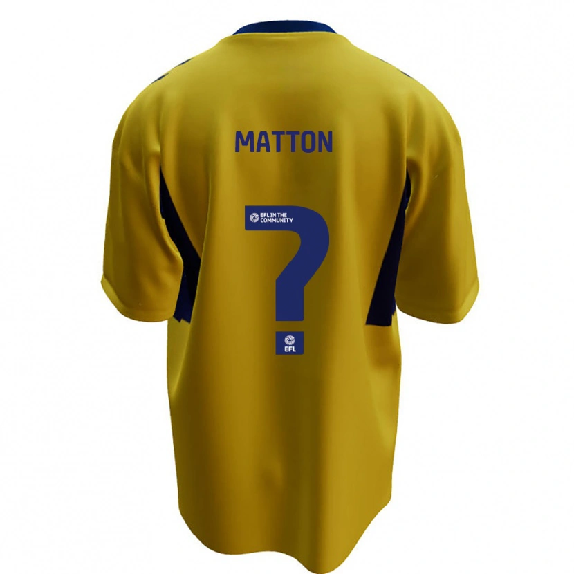 Danxen Enfant Maillot Jack Matton #0 Jaune Bleu Tenues Extérieur 2025/26 T-Shirt