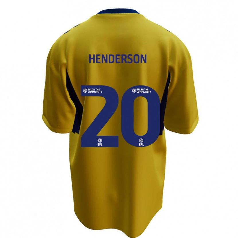 Danxen Enfant Maillot Ewan Henderson #20 Jaune Bleu Tenues Extérieur 2025/26 T-Shirt