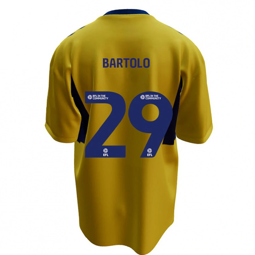 Danxen Enfant Maillot Jaiden Bartolo #29 Jaune Bleu Tenues Extérieur 2025/26 T-Shirt