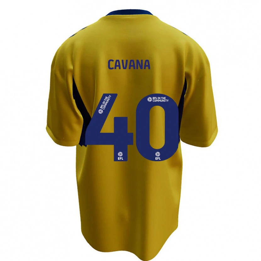 Danxen Enfant Maillot Max Cavana #40 Jaune Bleu Tenues Extérieur 2025/26 T-Shirt