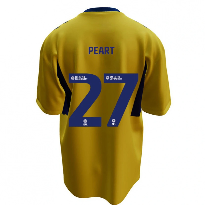 Danxen Enfant Maillot Brody Peart #27 Jaune Bleu Tenues Extérieur 2025/26 T-Shirt