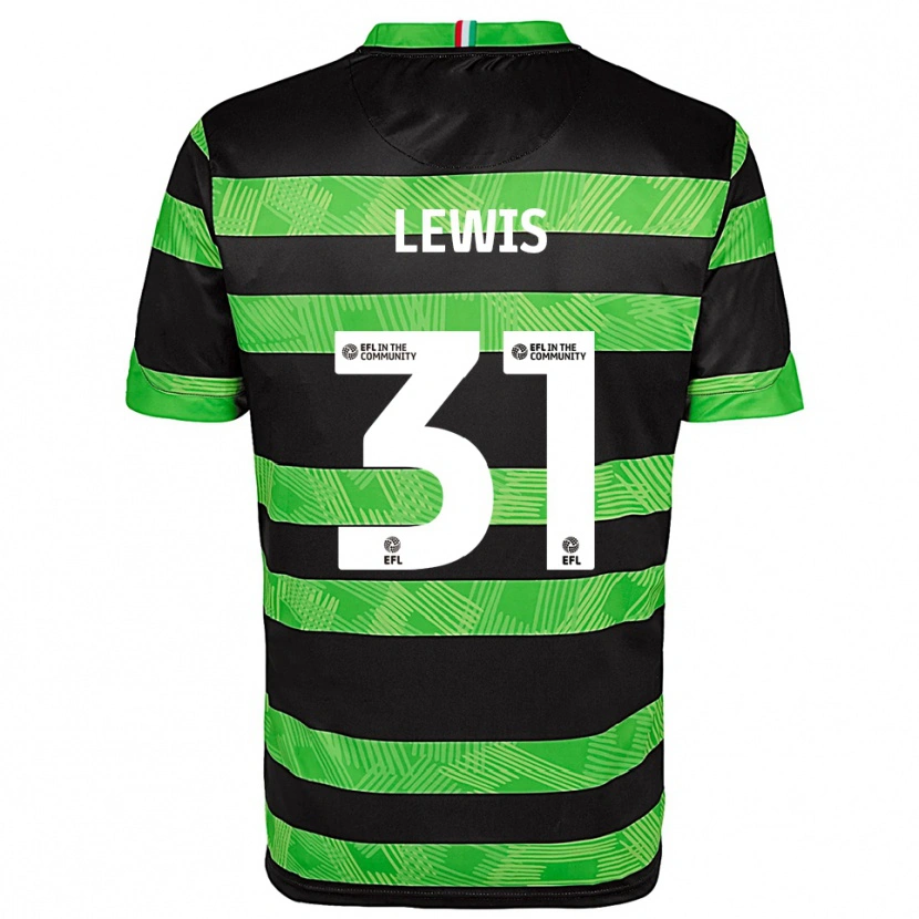 Danxen Enfant Maillot Joe Lewis #31 Noir Vert Tenues Extérieur 2025/26 T-Shirt