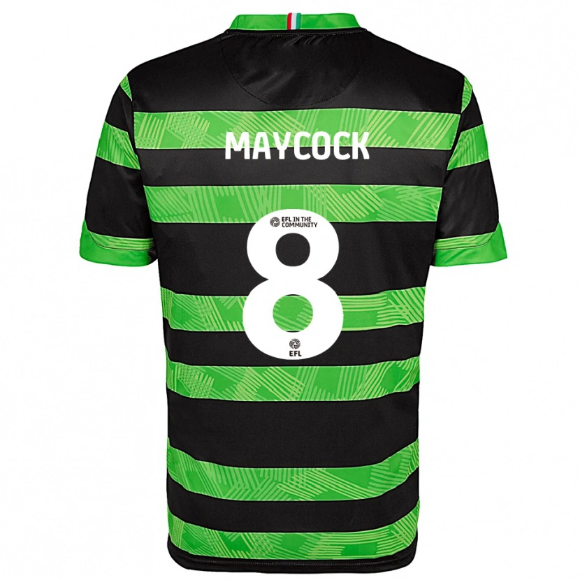 Danxen Enfant Maillot Callum Maycock #8 Noir Vert Tenues Extérieur 2025/26 T-Shirt