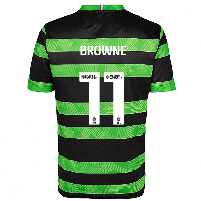 Danxen Enfant Maillot Marcus Browne #11 Noir Vert Tenues Extérieur 2025/26 T-Shirt