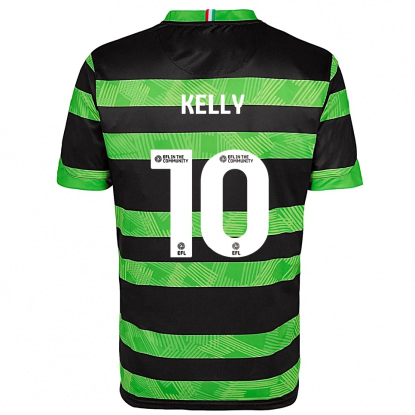 Danxen Enfant Maillot Josh Kelly #10 Noir Vert Tenues Extérieur 2025/26 T-Shirt