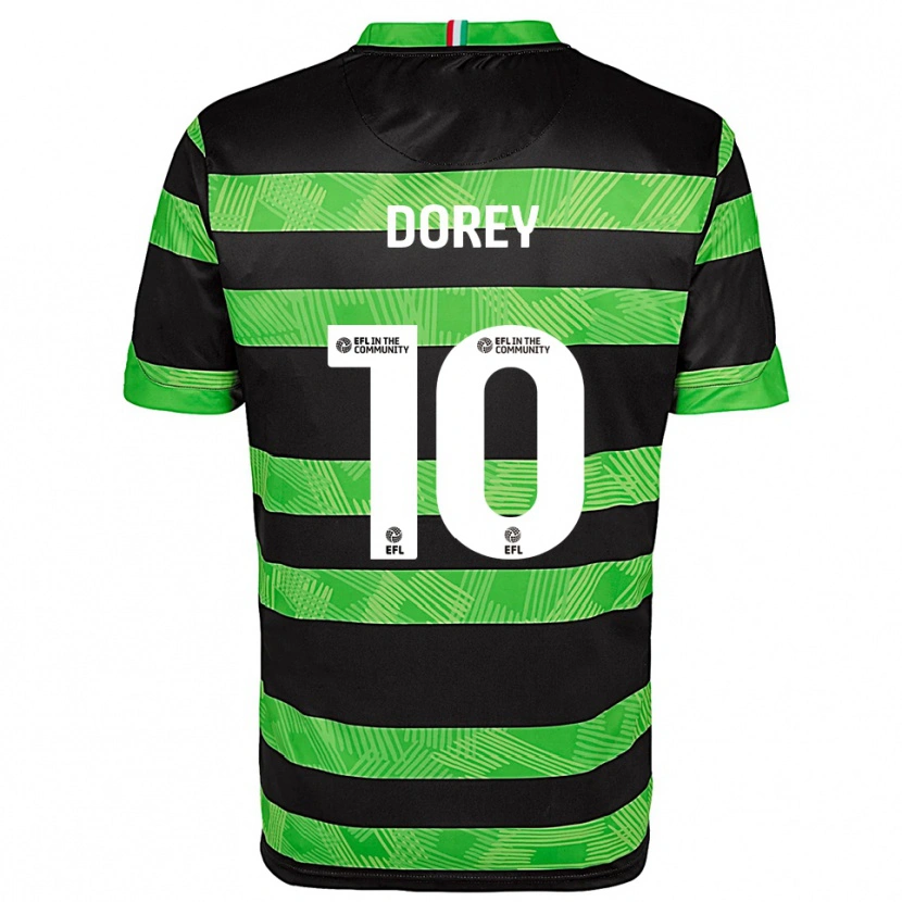 Danxen Enfant Maillot Ellie Dorey #10 Noir Vert Tenues Extérieur 2025/26 T-Shirt