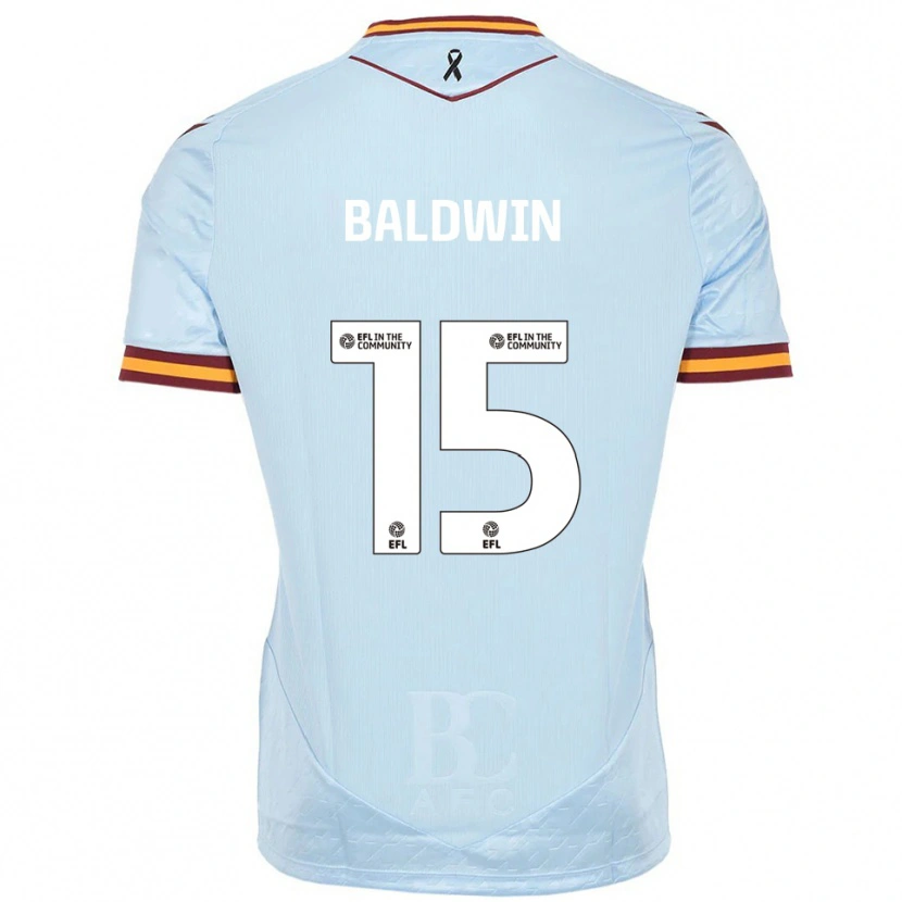 Danxen Enfant Maillot Aden Baldwin #15 Bleu Ciel Tenues Extérieur 2025/26 T-Shirt
