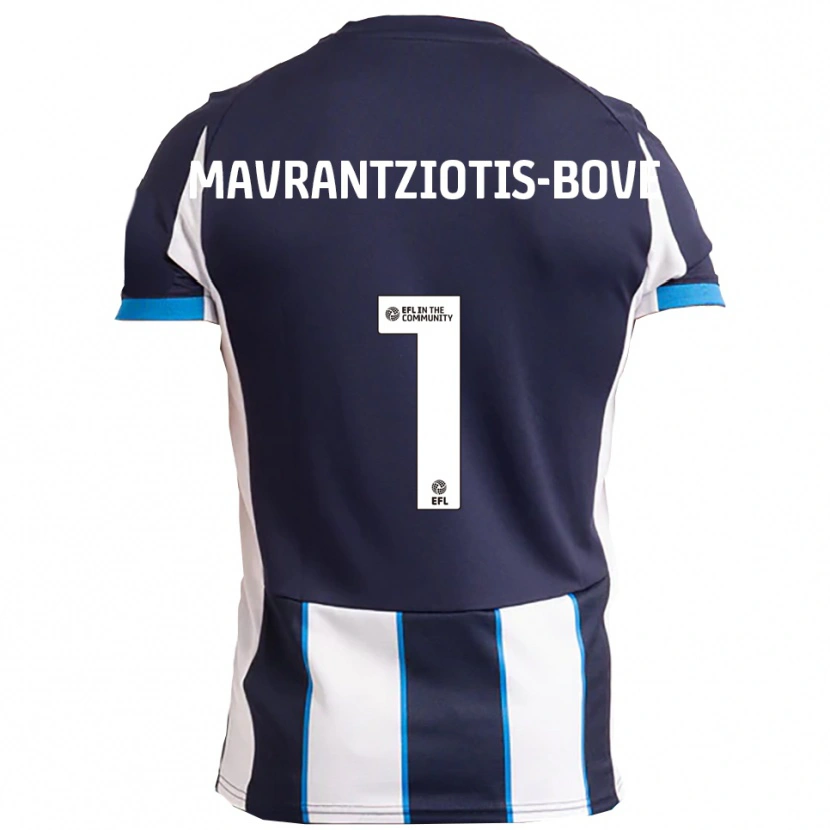 Danxen Enfant Maillot Kane Mavrantziotis-Bove #1 Blanc Marine Tenues Extérieur 2025/26 T-Shirt